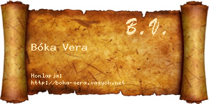 Bóka Vera névjegykártya